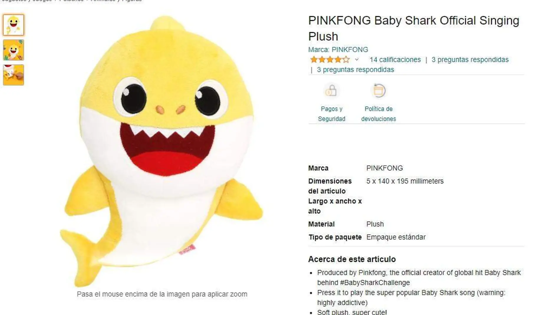 Juguetes en venta de Baby Shark